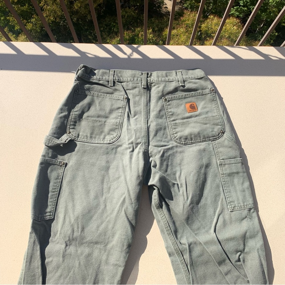 Vintage Carhartt Cargo Pants Original Dungaree Fit Green Carpenter Pants Size L